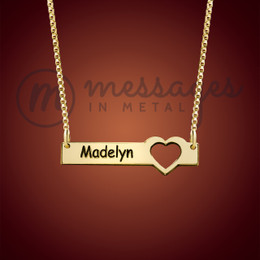 Loved Loyalty Gold Name Bar Necklace