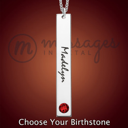 Honesty Silver Name Necklace With Birthstone Honesty Silver Name Necklace With Birthstone