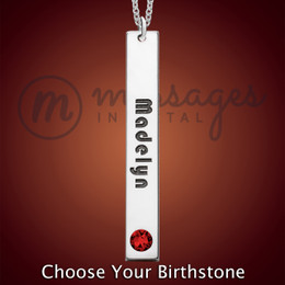 Kindness Silver Name Necklace With Birthstone Kindness Silver Name Necklace With Birthstone