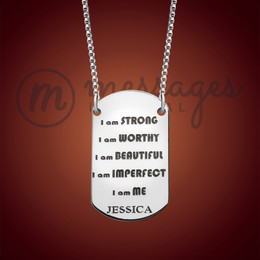 Silver I AM Dog Tag Necklace Silver I AM Dog Tag Necklace