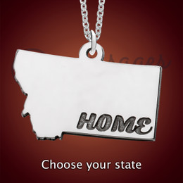 Silver Home US State Pendants Silver Home US State Pendants