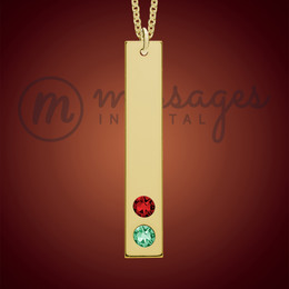 Two Birthstone Gold Personalized Tag Necklace Two Birthstone Gold Personalized Tag Necklace