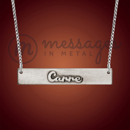 Nobility Antique Silver Name Bar Necklace Nobility Antique Silver Name Bar Necklace