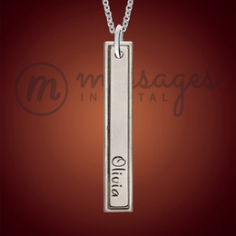 Framed Silver Excite Name Bar Necklace Framed Silver Excite Name Bar Necklace