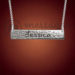 Silver Enchant Name Bar Necklace Silver Enchant Name Bar Necklace