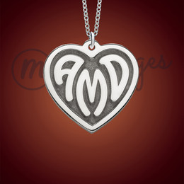 Silver Initials Heart Personalized Necklace Silver Initials Heart Personalized Necklace