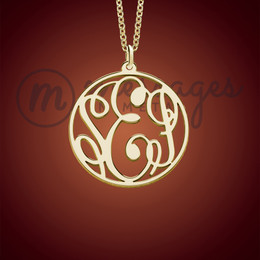 Gold Circled Monogrammed Personalized Necklace Gold Circled Monogrammed Personalized Necklace