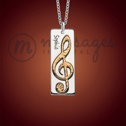Silver and Gold Making Music Necklace With Name Silver and Gold Making Music Necklace With Name