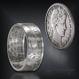 Barber Silver Half Dollar Handcrafted Ring