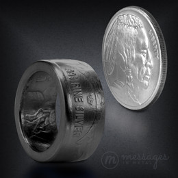 Black Cerakote Silver Buffalo Handcrafted Ring Black Cerakote Silver Buffalo Handcrafted Ring