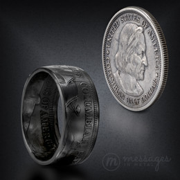Columbian Exposition Black Cerakote Half Dollar Handcrafted Ring Columbian Exposition Black Cerakote Half Dollar Handcrafted Ring
