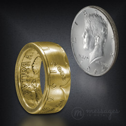 JFK Gold Plated Half Dollar Handcrafted Ring
