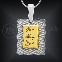 Square Personal Name Pendant Necklace Engraved