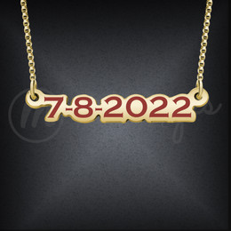 Custom 14K Gold Number Necklace Pendant Custom 14K Gold Number Necklace Pendant