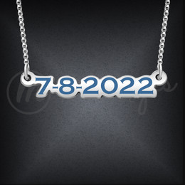 Custom Number Necklace Pendant in Sterling Silver Custom Number Necklace Pendant in Sterling Silver