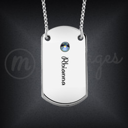 Men's Stainless Steel Dog Tag Necklace w/ Extension - Engravable