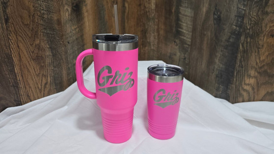 U of M Griz Pink Tumblers - 40 oz and 20 oz