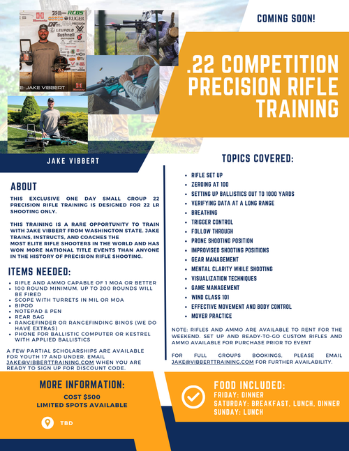 Precision Rifle Advanced/Competition .22 Training - Date TBD