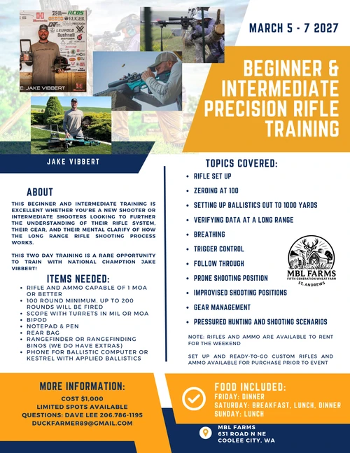 Beginner & Intermediate Precision Rifle Trainings