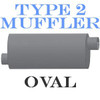 Type 2 Oval Thomas Muffler 10 x 15 x 26" 5" IN-OUT