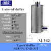 Mack DM Oval Muffler 10" x 15" Oval 4" IN & 5" OUT