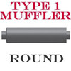 Type 1 Muffler 8" Round x 15" Body 4" IN-OUT 21.5 Overall