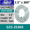 2.5" x 25 feet .015 Galvanized Flex Exhaust Hose HTG4150-250-25