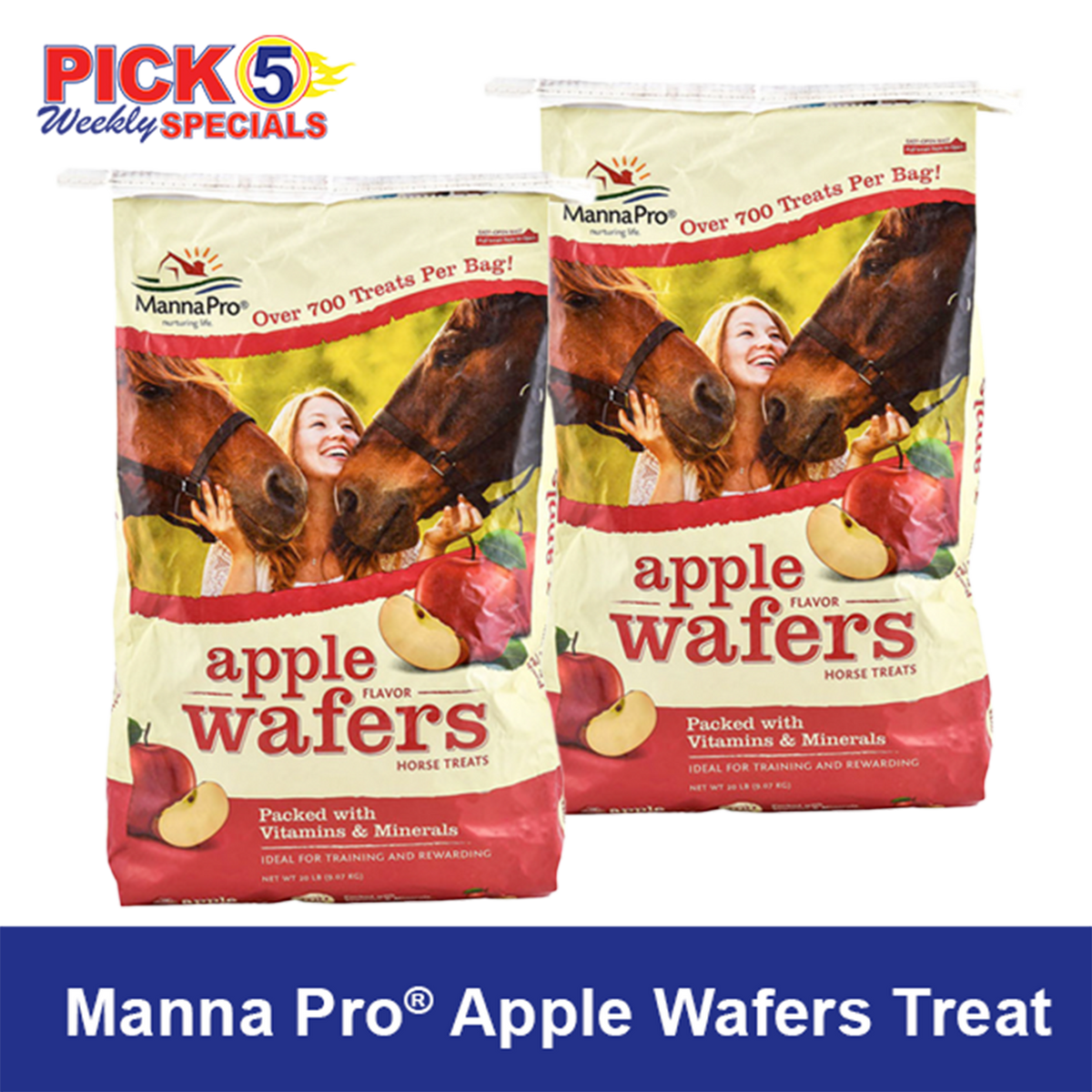 Manna Pro® Apple Wafers Treat - 20 lbs.  On Sale 2/1 - 2/14/26.