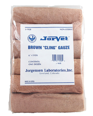 Brown Tail Wrap Gauze - 6" x 15', 12 ct