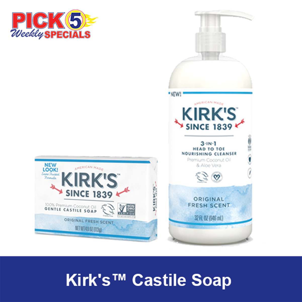 Kirk's™ Castile Bar Soap. On sale 9.21 - 9.27.25 Kirk's™ Castile Bar Soap. On sale 9.21 - 9.27.25