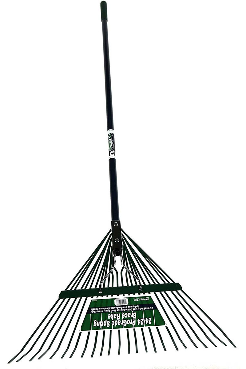 Barn Spring Brace Rake - Metal Handle