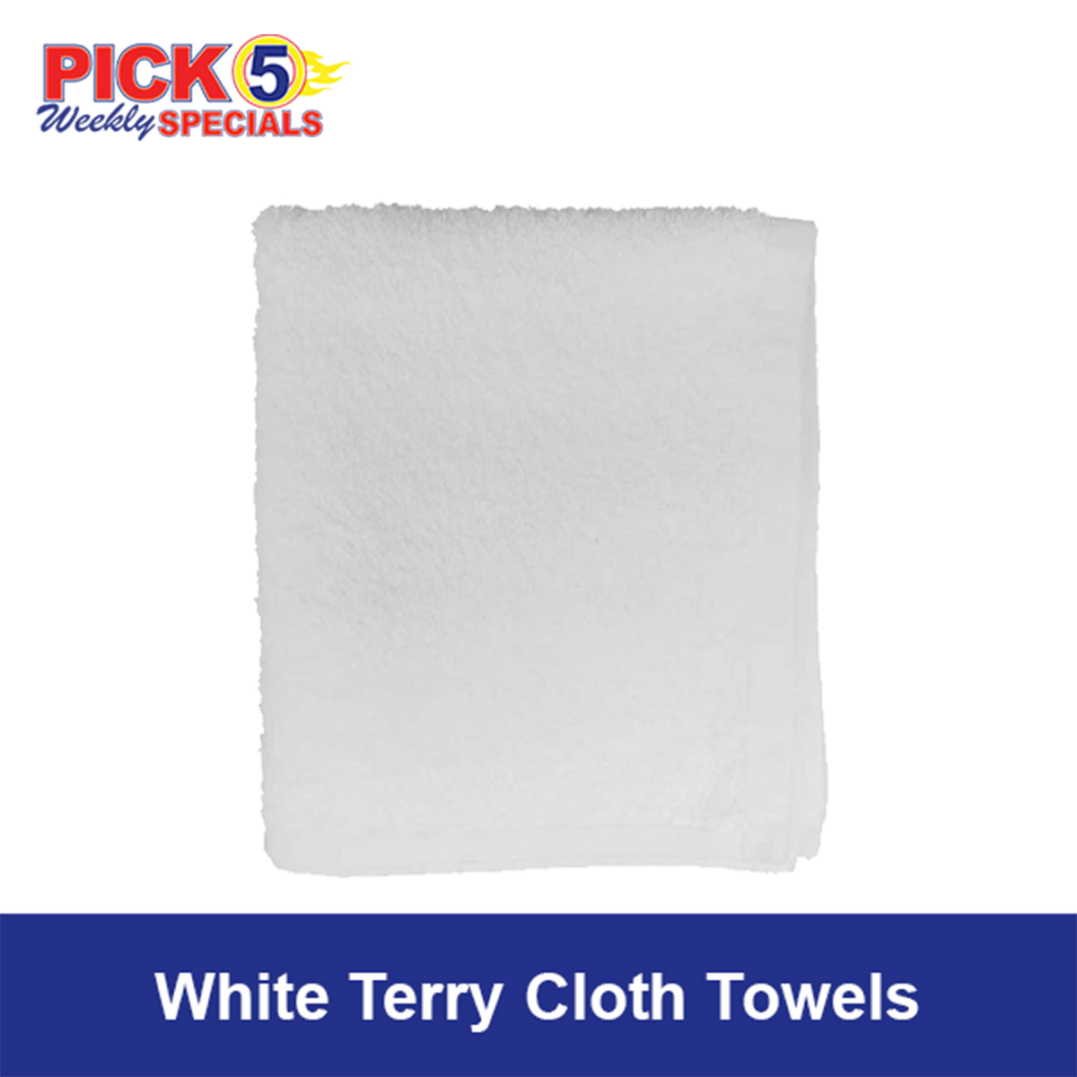 White Terry Cloth Towel. On Sale 8/31 - 9/6/25. White Terry Cloth Towel. On Sale 8/31 - 9/6/25.