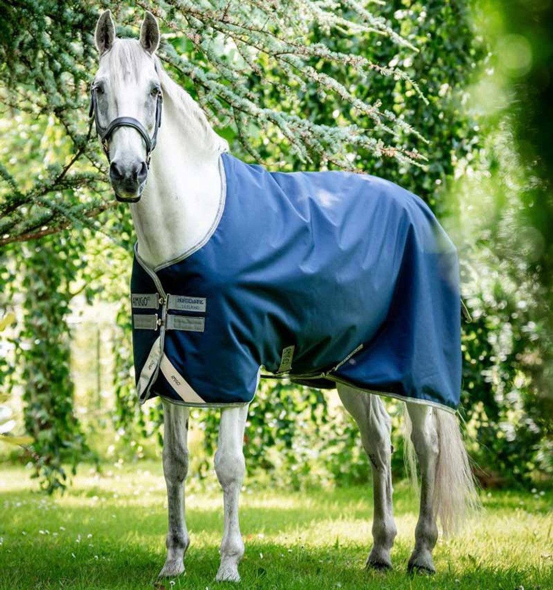 Amigo® 1200D Original Turnout Sheet (0g Lite) Navy/ Titanium Grey