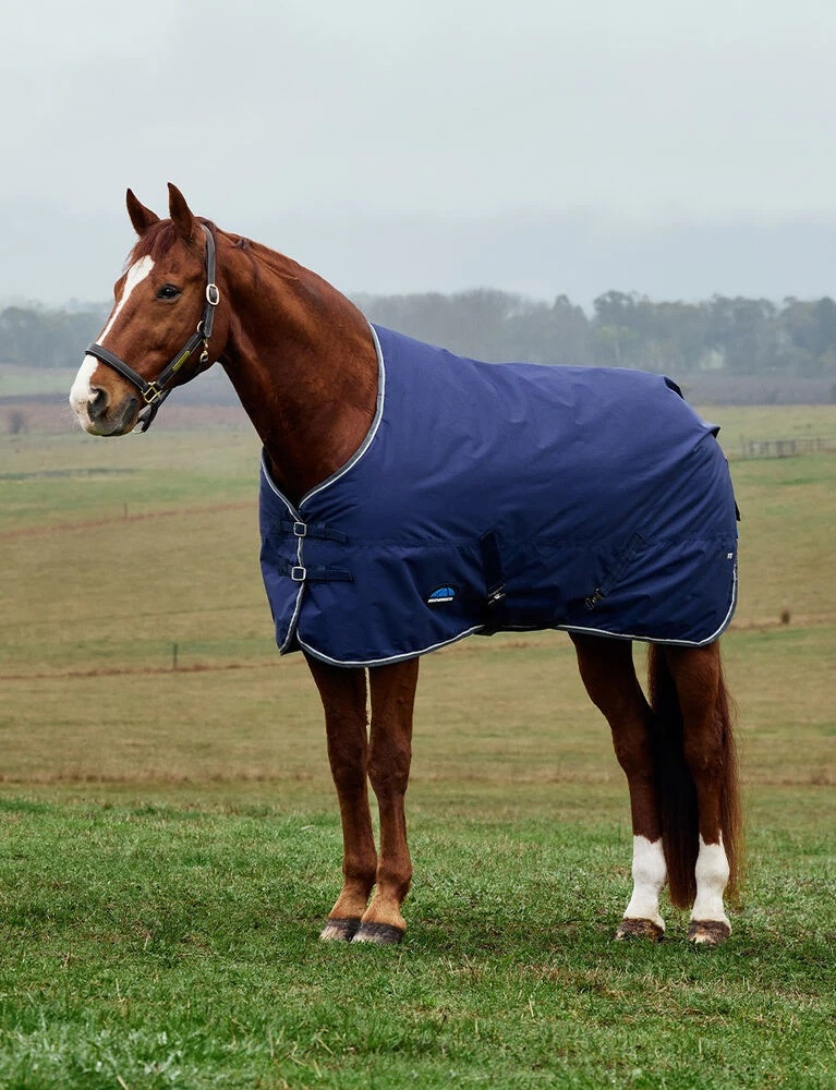 Weatherbeeta® Comfitec Tyro Medium Turnout Blanket 220g / 600D - Navy w/ Charcoal Trim