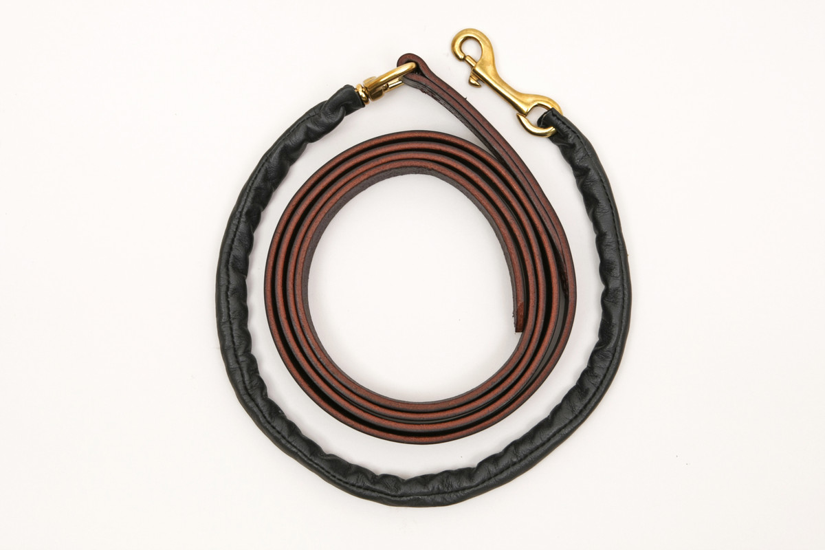 Leather Lead Strap with Leather Covered 30" Chain