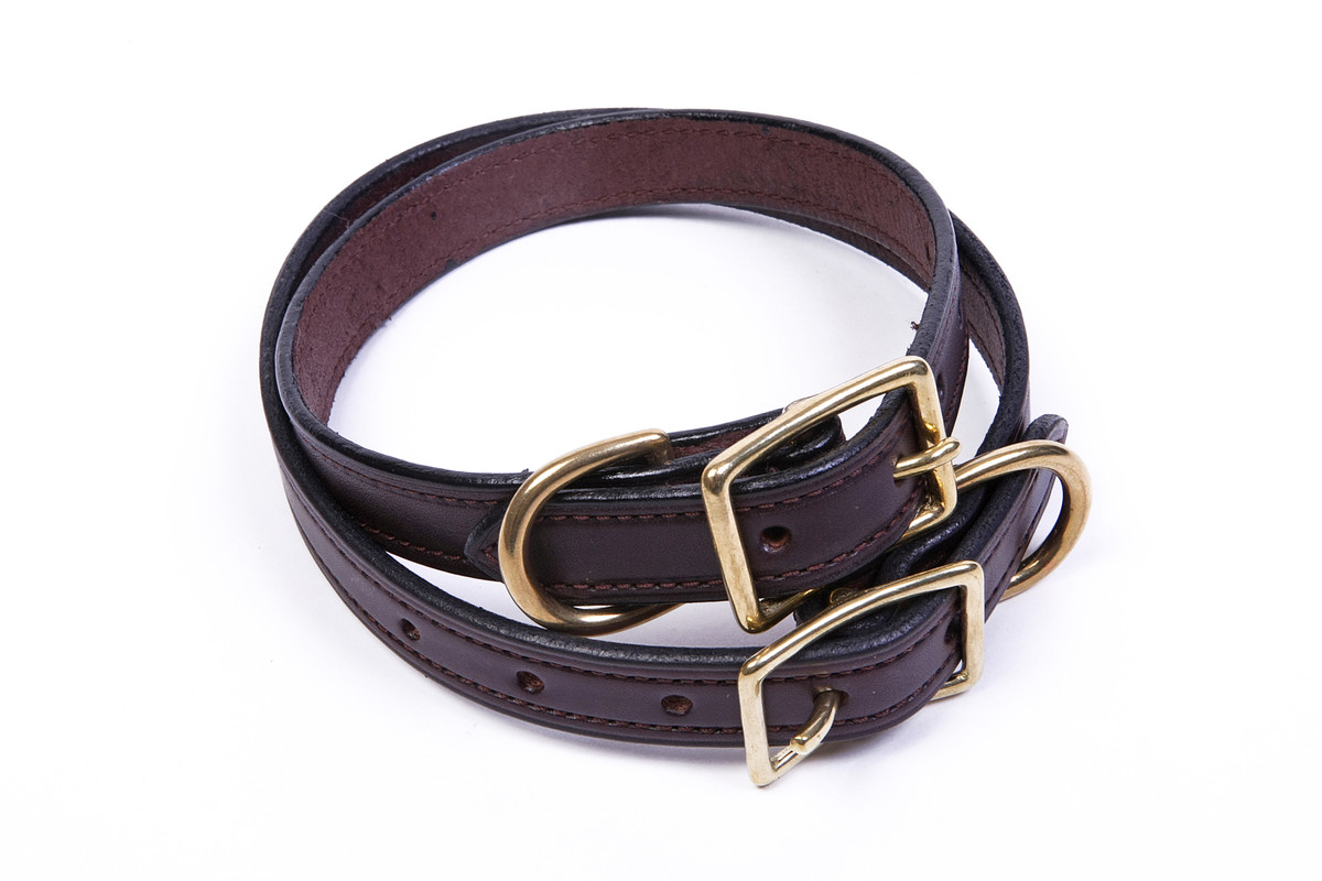 Leather Dog Collar  - 7/8 inch width