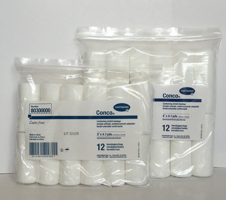 Two Inch Conform Conform Stretch Gauze Bandage - 3 Inch x 4.1 yd, 12 ct - KBC International