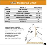 Cashel® Crusader Fly Mask without Ears - Size Chart