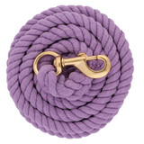Cotton Lead Rope 10 Foot - 5/8 Inch with Large Brass Snap  LAVENDER
