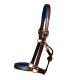 Padded Halter with English Chin & Throat Snap Brown Leather with Royal Padding