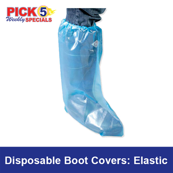 Disposable Boot Covers: Elastic - 25 Pairs.  On Sale 2/15 - 2/28/26.