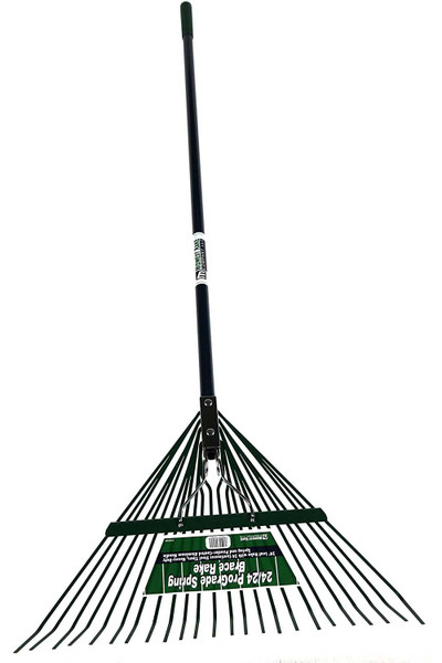 Barn Spring Brace Rake - Metal Handle