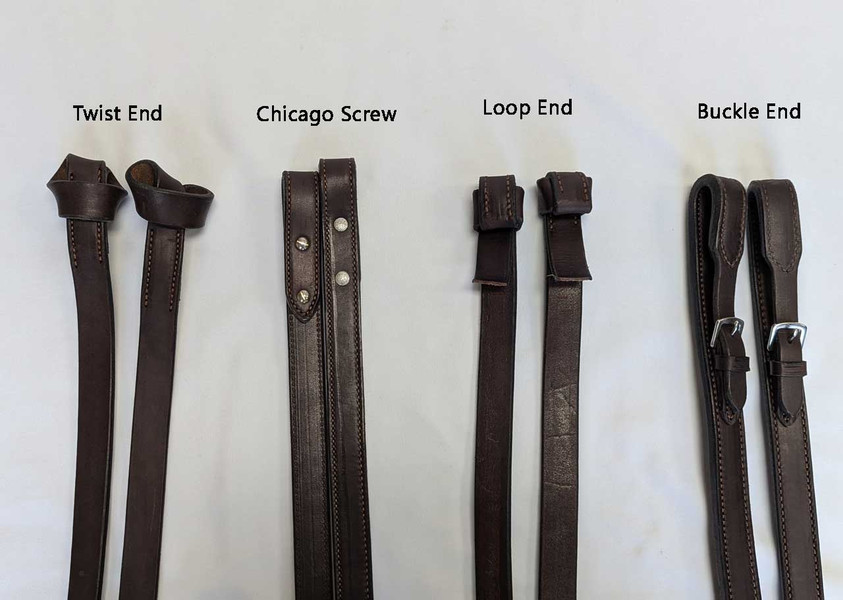 Leather Race Reins - Buckle End