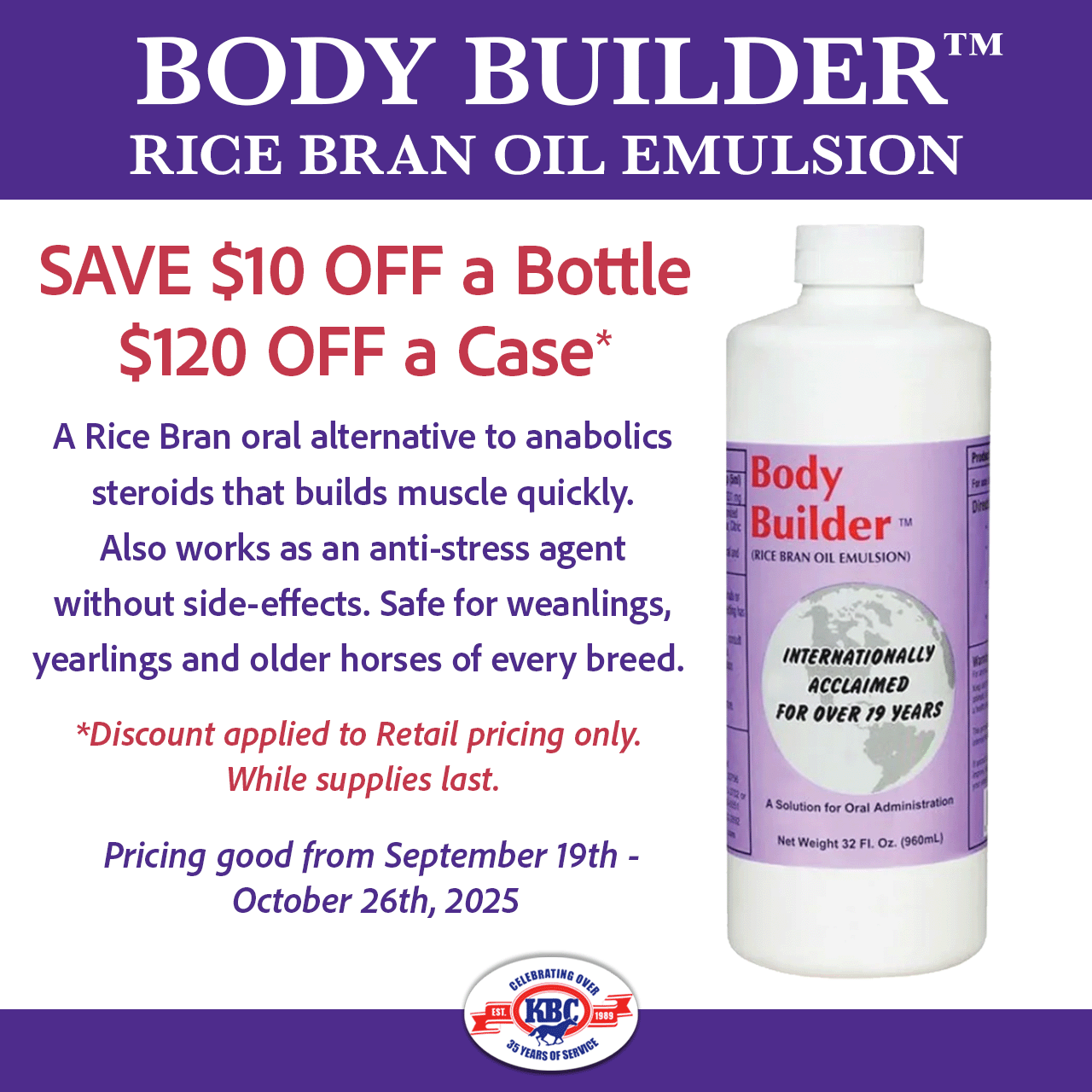 Equiaide Body Builder On sale 9/19 - 10/26/25.