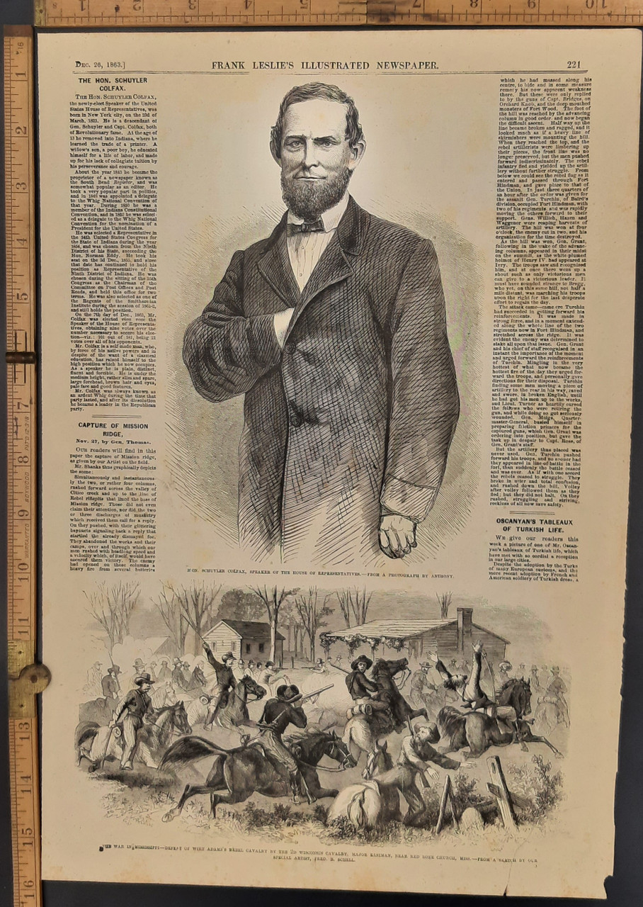 Schuyler Colfax Jr, speaker of the house of.Representatives.Defeat Of