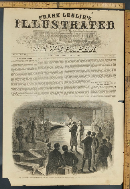 Night Burial at Sea: Funeral Rites to a Dead Volunteer on Board a U.S. Transport on her way to New York in 1863. The Soldier's Funeral.