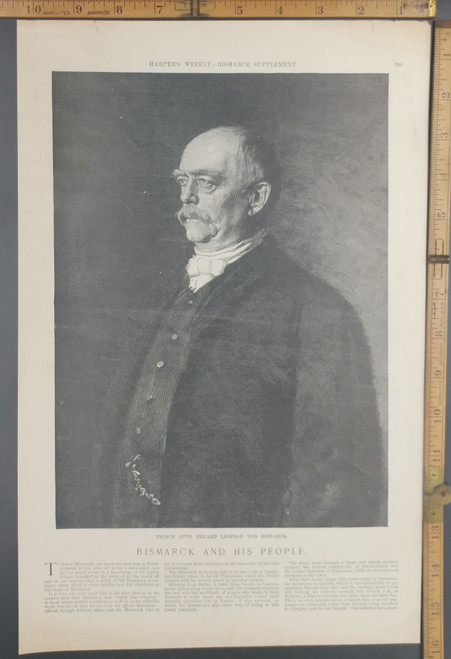 Bismarck and his people. Prince Otto Eduard Leopold Von Bismarck. Original Antique print from 1898.