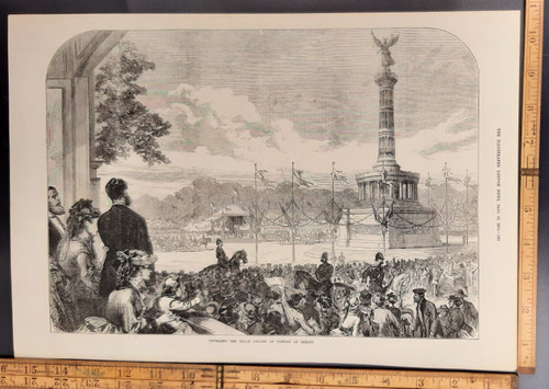 Unveiling the sedan column of victory at Berlin. Original Antique print from 1873.#5