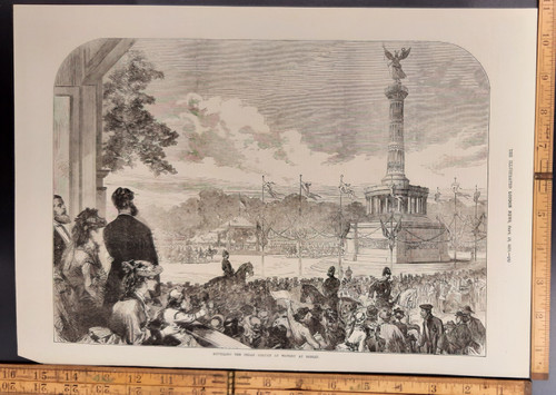 Unveiling the sedan column of victory at Berlin. Original Antique print from 1873.#7