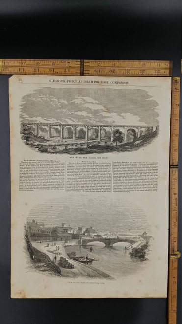 View of the Port of Matanzas, Cuba 1854. High Bridge, Near Clinton, New Jersey. Large Antique Engraving, About 11x15